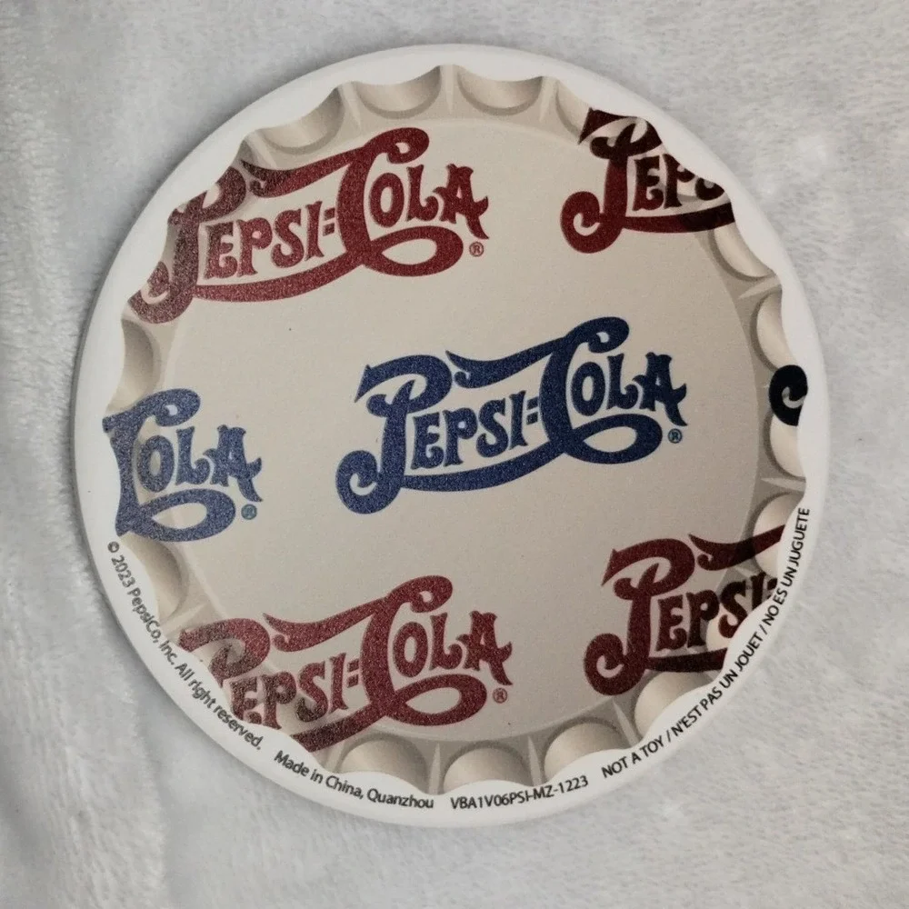 Pepsi Cola Ceramic Coaster Set of 4 Bottle Cap Style Retro Soda‎ Bar Decor